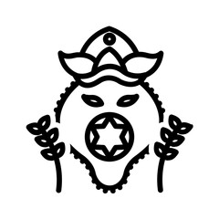 Vector black line icon for Nuakhai