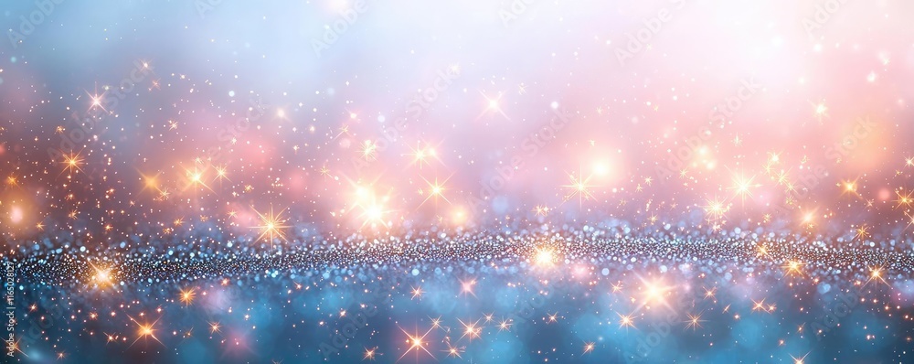 Aufkleber Starry abstract background idea. A serene abstract background filled with sparkling light particles and soft colors.