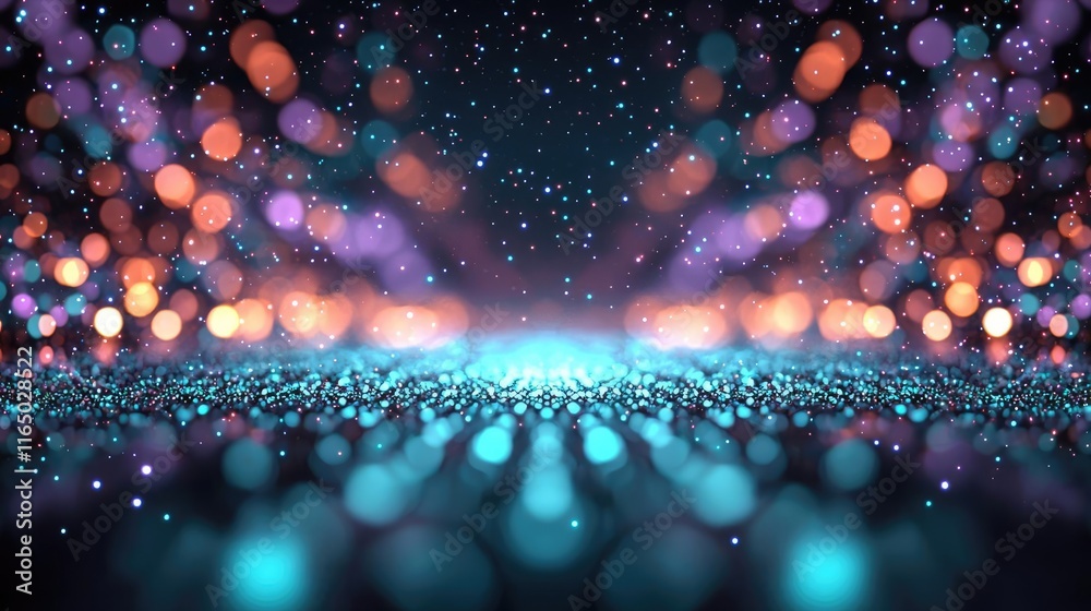Aufkleber Starry abstract background idea. A mesmerizing display of colorful bokeh lights creating a dreamy atmosphere.