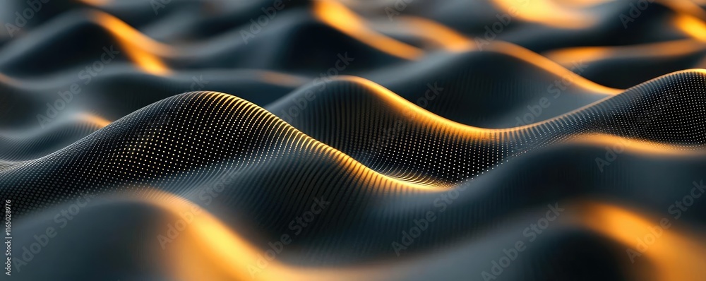 Poster Noise abstract background idea. Abstract wavy texture with warm light creating a serene and dynamic visual effect.