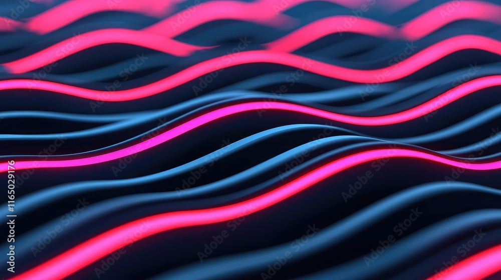 Poster Noise abstract background idea. Abstract waves with neon colors create a captivating visual experience.