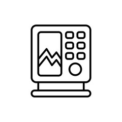 Echo sounder outline icons, minimalist vector illustration ,simple transparent graphic element .Isolated on white background