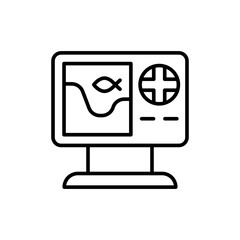 Echo sounder outline icons, minimalist vector illustration ,simple transparent graphic element .Isolated on white background