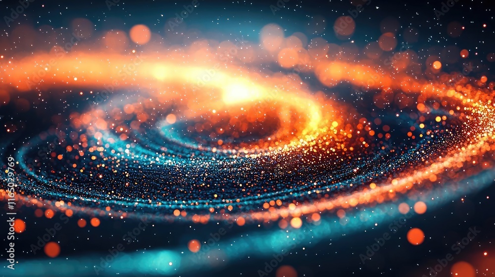 Poster starry abstract background idea. a stunning abstract portrayal of a swirling galaxy with vibrant col