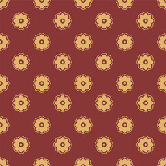 Golden Floral Blossom Seamless Pattern