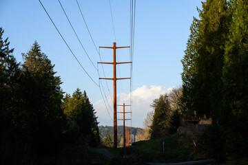Part of the completed Energize Eastside upgrade to 230 kV overhead power line distribution system...