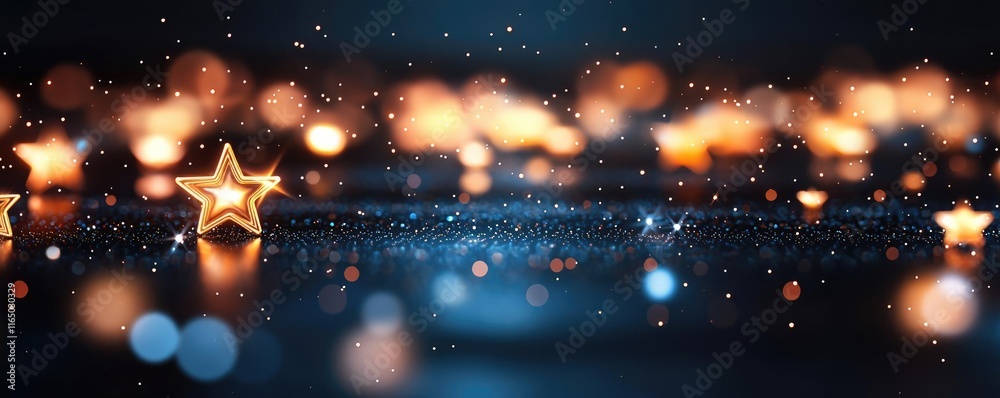 Poster starry abstract background idea. sparkling star lights create a dreamy and enchanting atmosphere in 