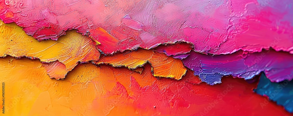 Aufkleber torn abstract background concept. vibrant abstract art featuring bold colors and dynamic textures in