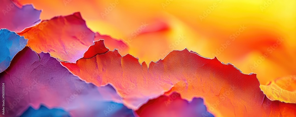 Poster torn abstract background concept. colorful abstract paper layers create a vibrant and artistic backg