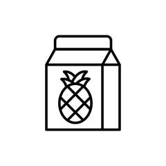 Pineapple juice outline icons, minimalist vector illustration ,simple transparent graphic element .Isolated on white background