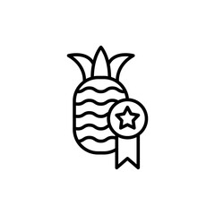 Best Pineapple outline icons, minimalist vector illustration ,simple transparent graphic element .Isolated on white background