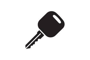 simple and unobtrusive car key vector silhouette illustration isolated in white background
