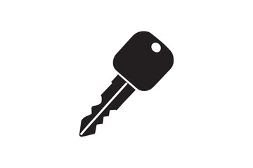 simple and unobtrusive car key vector silhouette illustration isolated in white background
