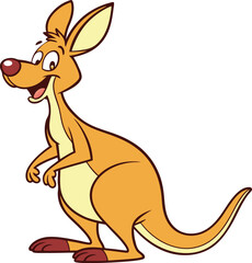 Vector of cartoon kangaroo illustration on white