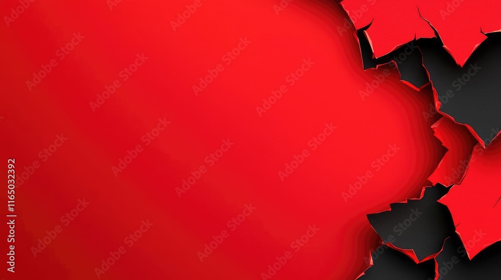 Poster torn abstract background concept. abstract red and black paper tearing design for backgrounds and te