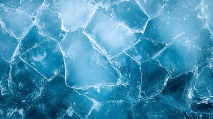 Obraz premium An abstract blue ice background with visible cracks on its surface.