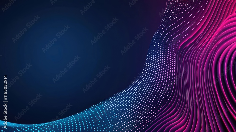 Aufkleber Noise abstract background idea. Abstract colorful wave design with dots on a dark background, perfect for digital projects.