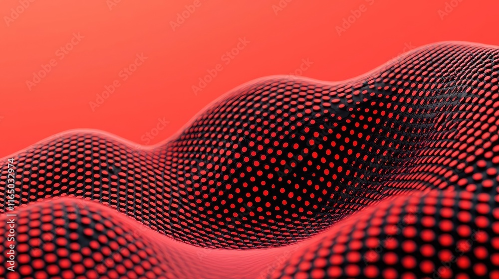 Aufkleber Noise abstract background idea. Abstract red background with dotted wave patterns creating a dynamic visual effect.