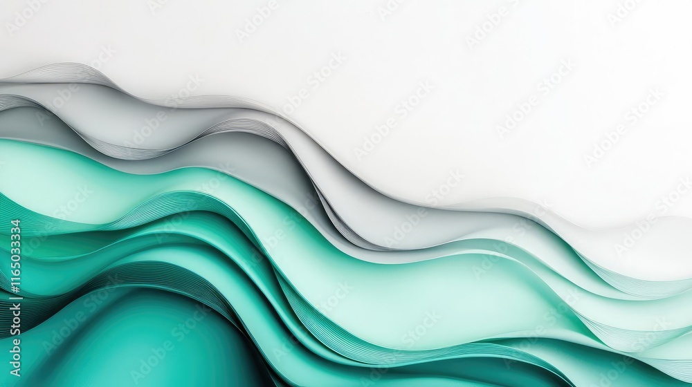 Poster noise abstract background idea. abstract wavy lines in soothing teal and gray tones create a modern,