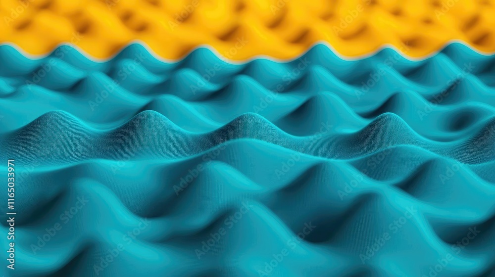 Aufkleber Noise abstract background idea. Vibrant waves of teal and yellow create a dynamic and modern texture for creative projects.