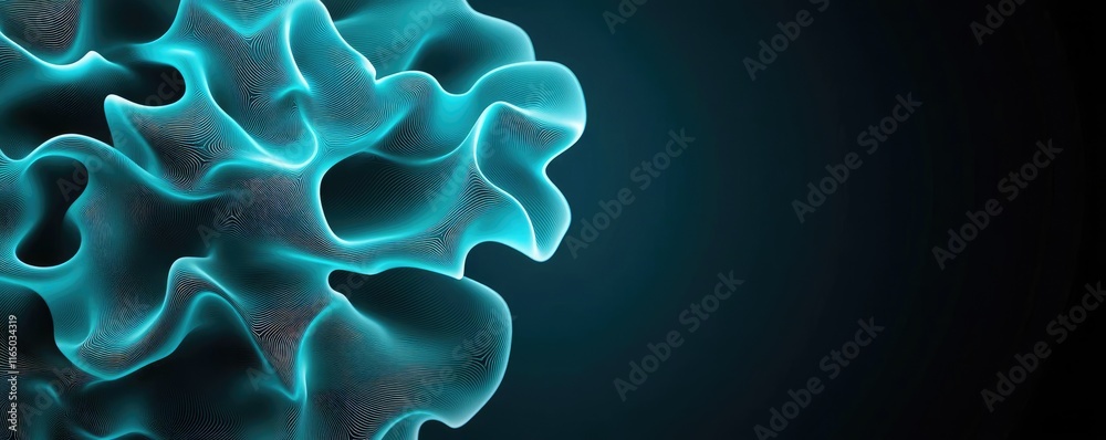 Aufkleber noise abstract background idea. abstract wave pattern in glowing blue against a dark background.