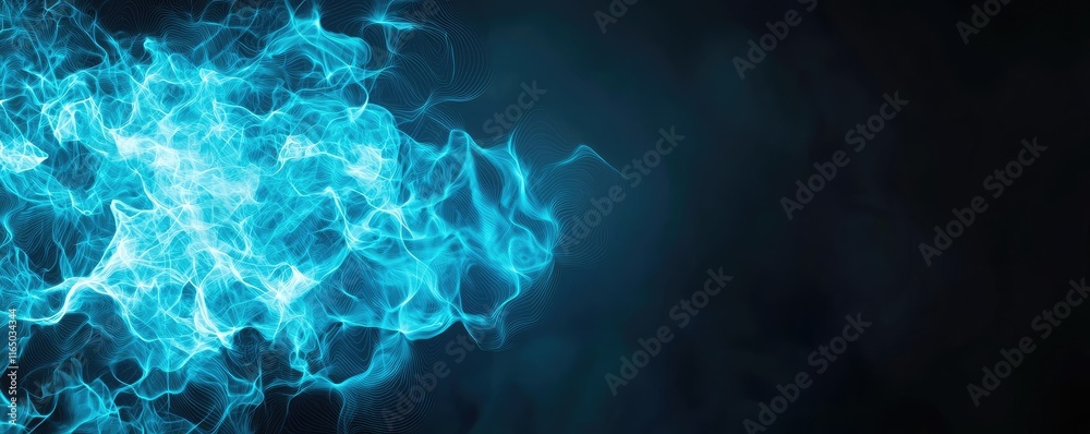 Poster Noise abstract background idea. Abstract blue energy waves creating an immersive background with dynamic lighting.