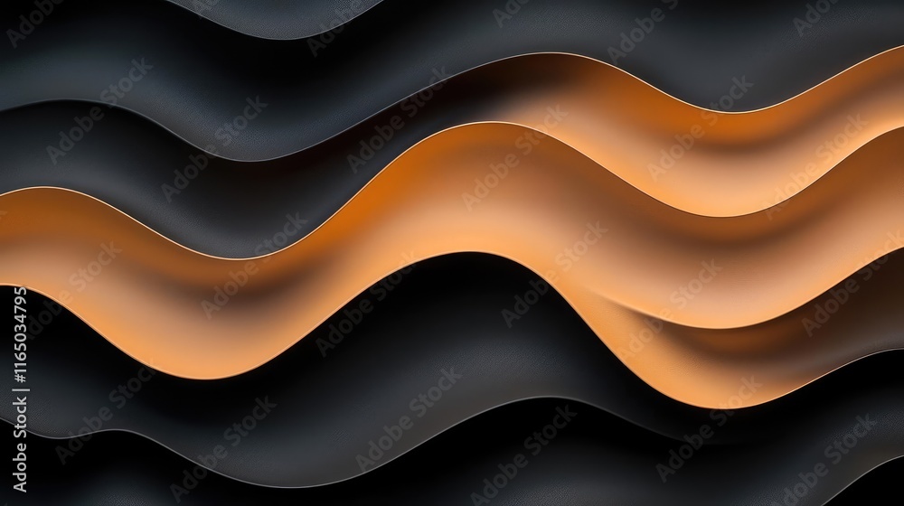Poster Noise abstract background idea. Abstract waves in black and orange create a striking modern design element.