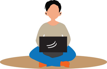 illustration of a person sitting on a floor