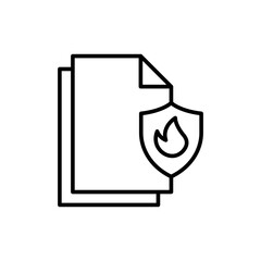 Firewall document outline icons, minimalist vector illustration ,simple transparent graphic element .Isolated on white background