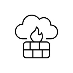 Firewall outline icons, minimalist vector illustration ,simple transparent graphic element .Isolated on white background