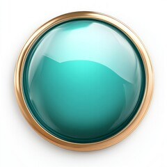 Teal and Gold Round Button Graphic Design