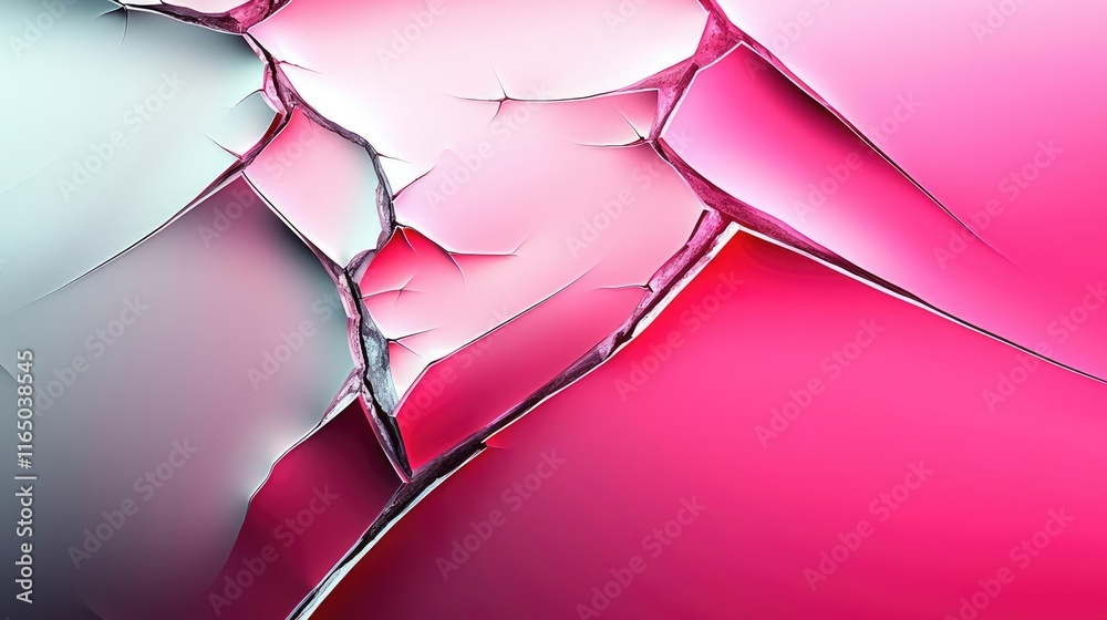 Poster Torn abstract background concept. An abstract composition with textured layers of pink and white hues, showcasing depth.