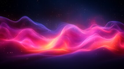 Obraz premium Abstract Pink and Purple Wave Nebula Cosmic Artwork