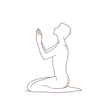 kneeling person praying outline clip art preview