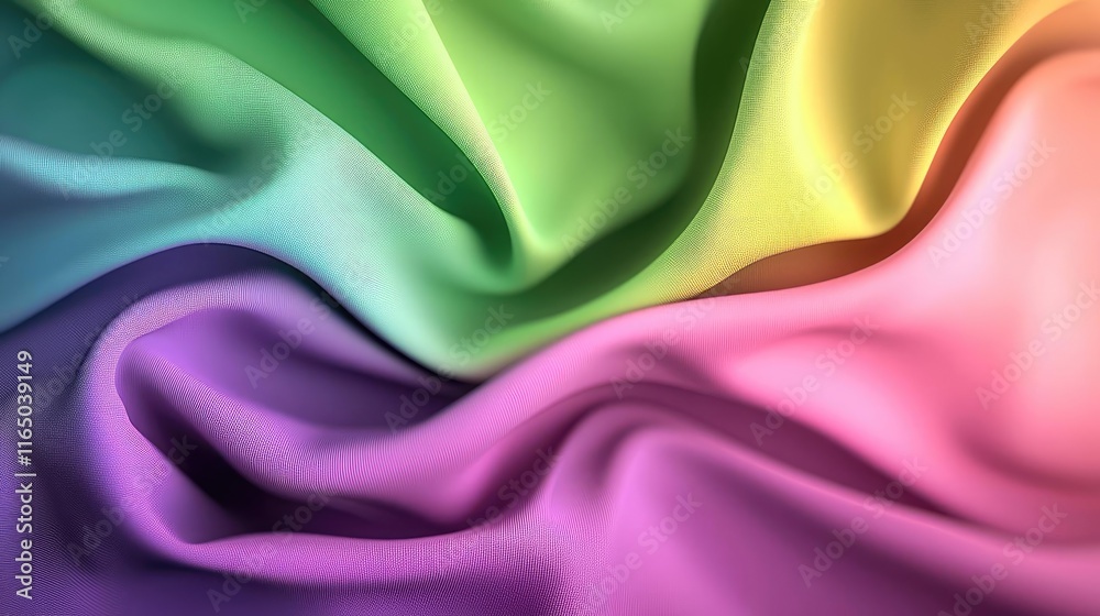 Poster Noise abstract background idea. Colorful fabric folds create a vibrant and dynamic visual experience.