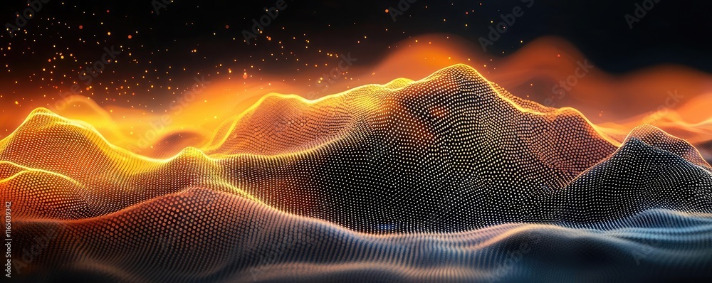 Fototapete Noise abstract background idea. Abstract digital landscape with vibrant colors and flowing shapes in dynamic patterns.