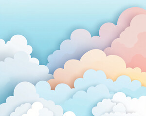 Vector Illustration of Translucent Clouds in Pastel Colors