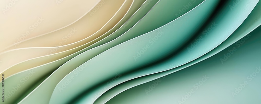 Poster torn abstract background concept. abstract fluid design with smooth gradients in soothing green and 