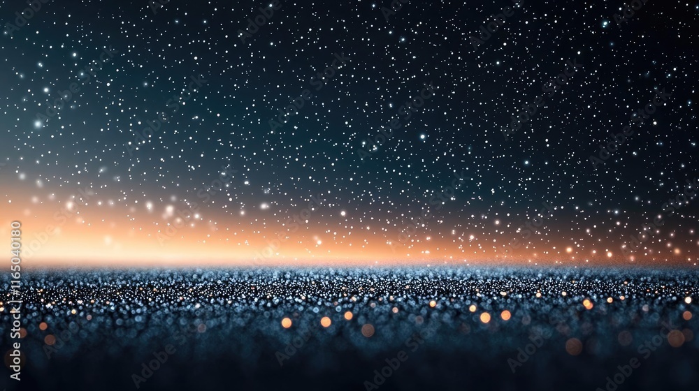 Poster Starry abstract background idea. A mesmerizing view of shimmering particles against a twilight backdrop.