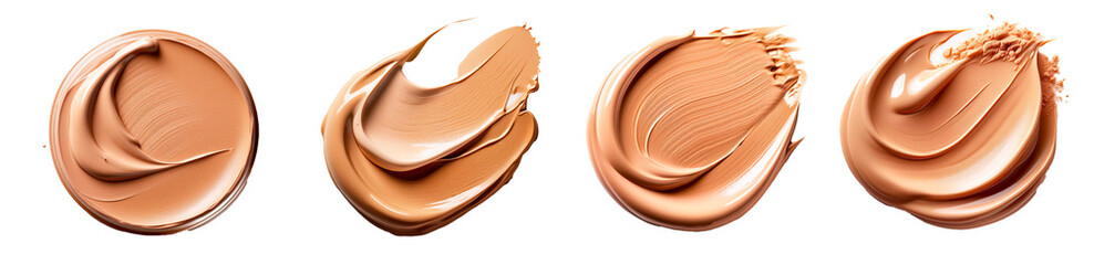 On-a-white-background,-a-makeup-foundation-smudge-flude-concealer-texture-can-be-seen