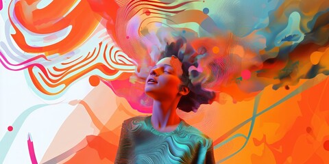 a graphic simulation of ADHD - Generative AI	