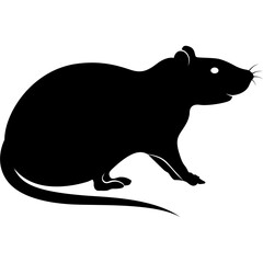 Vector black line icon for Rat