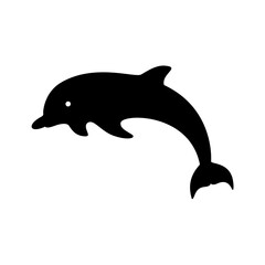 Vector black line icon for Dolphin