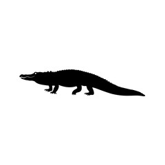 Vector black line icon for Crocodile