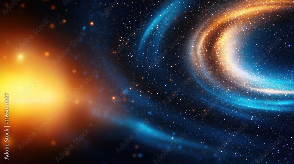 Poster starry abstract background idea. a stunning cosmic background featuring swirling galaxies and distan