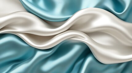 Elegant Draped Fabric in Teal and Off White Hues