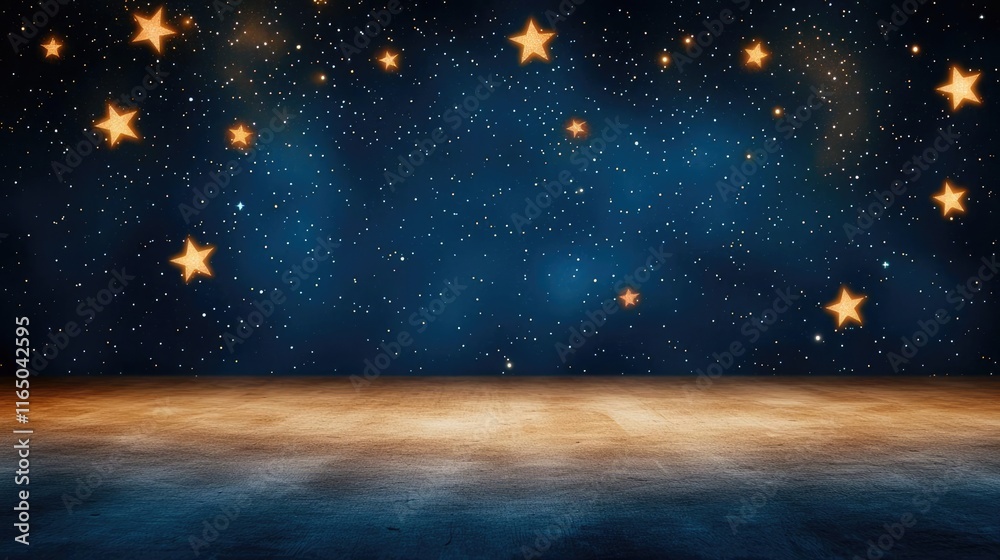 Poster starry abstract background idea. a magical night sky illuminated by shimmering stars, creating a dre