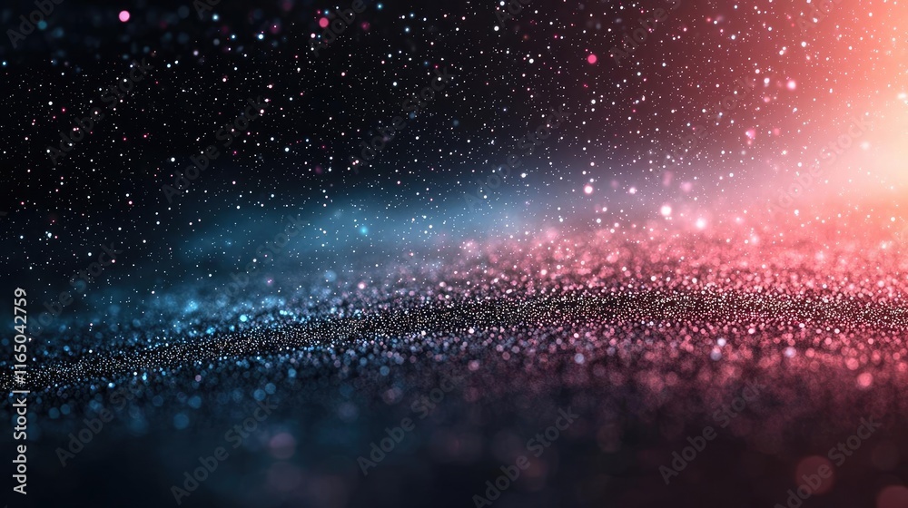 Poster Starry abstract background idea. A stunning abstract image of sparkling lights and colors creating a cosmic illusion.