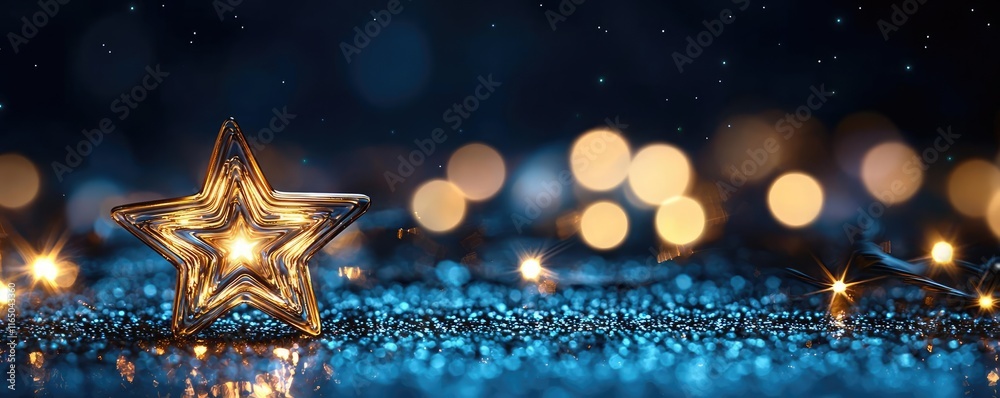 Aufkleber starry abstract background idea. a decorative star shines brightly against a backdrop of shimmering 