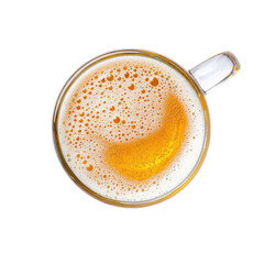 Refreshing Beer in a Glass with Frothy Foam